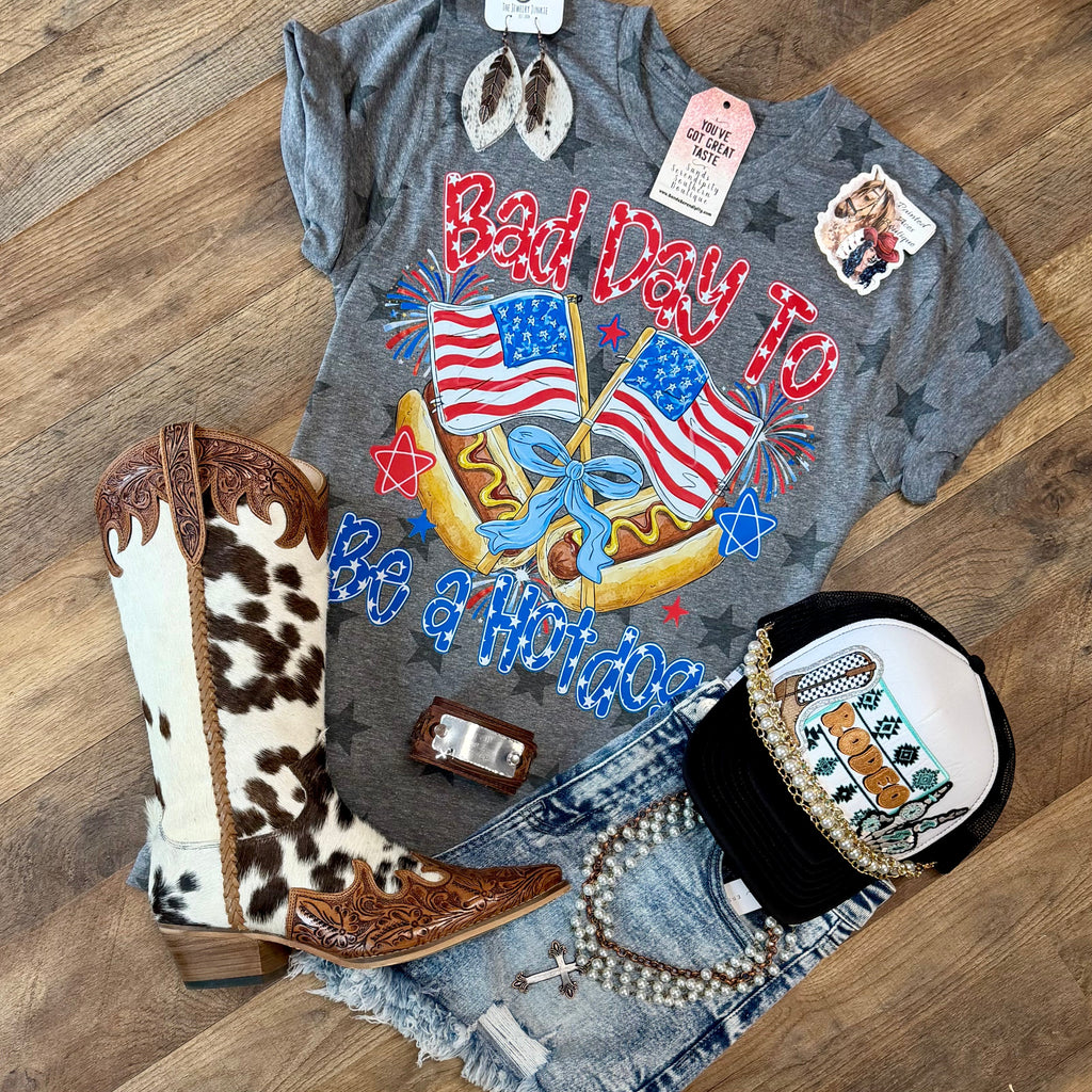 Bad Day To Be A Hot Dog | Patriotic Graphic T-Shirt