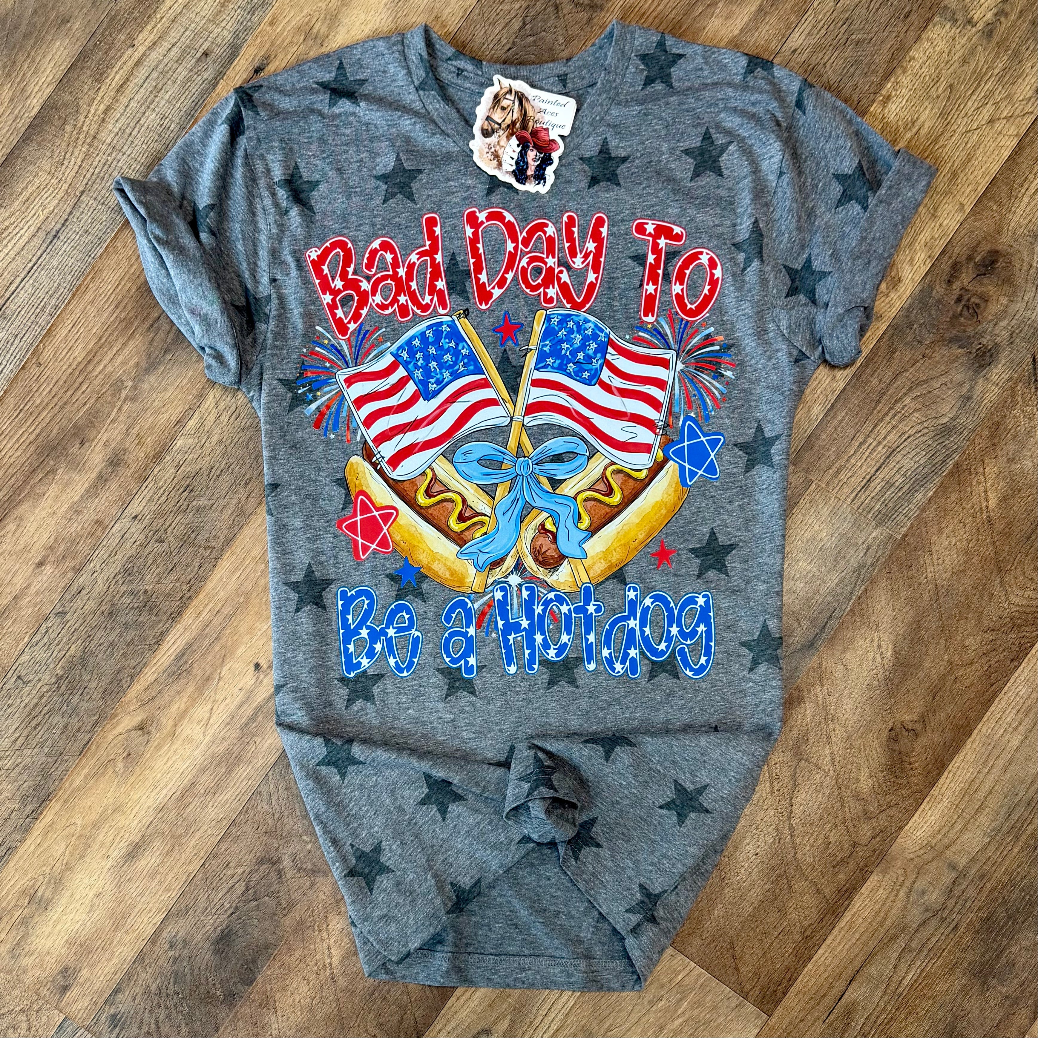 Bad Day To Be A Hot Dog | Patriotic Graphic T-Shirt