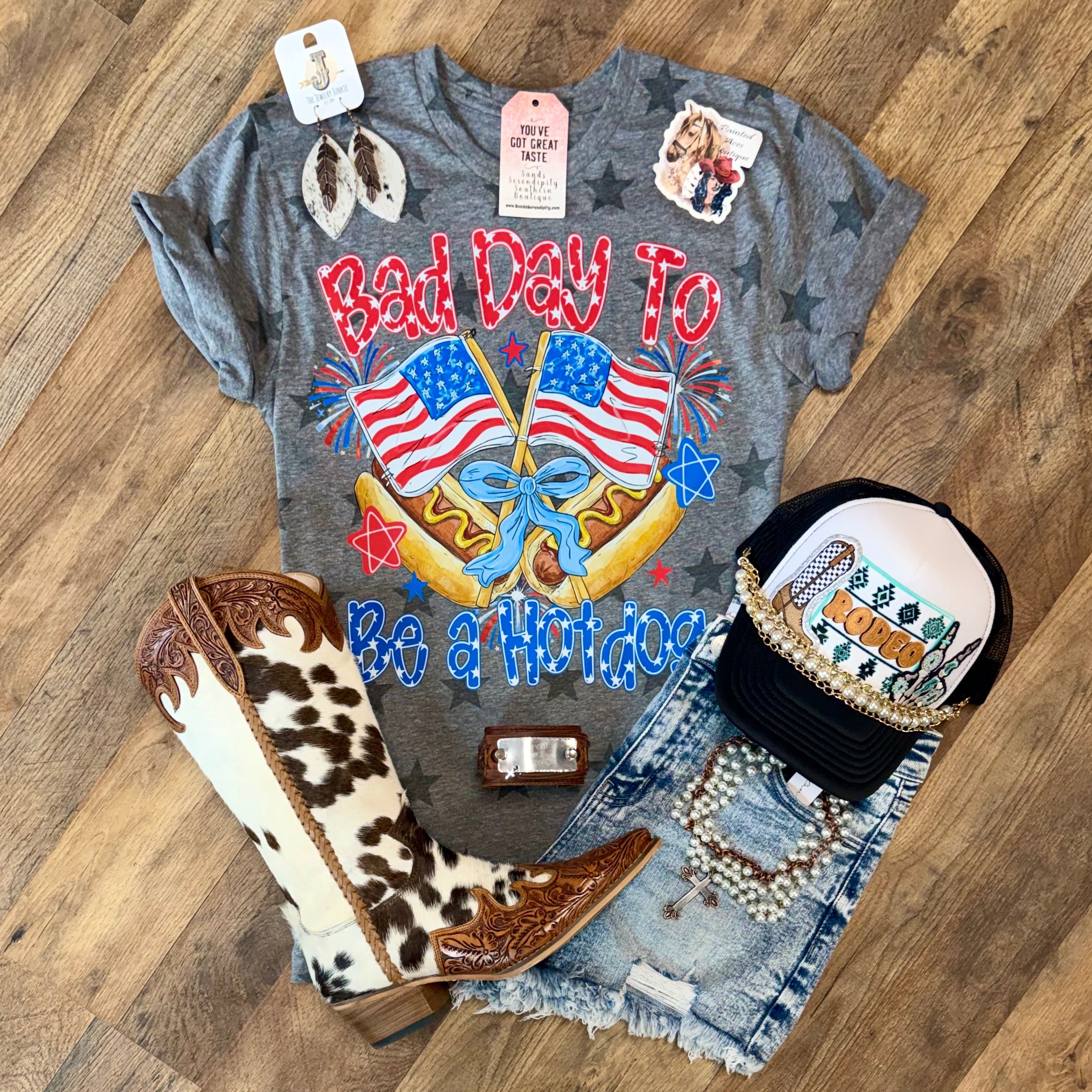 Bad Day To Be A Hot Dog | Patriotic Graphic T-Shirt