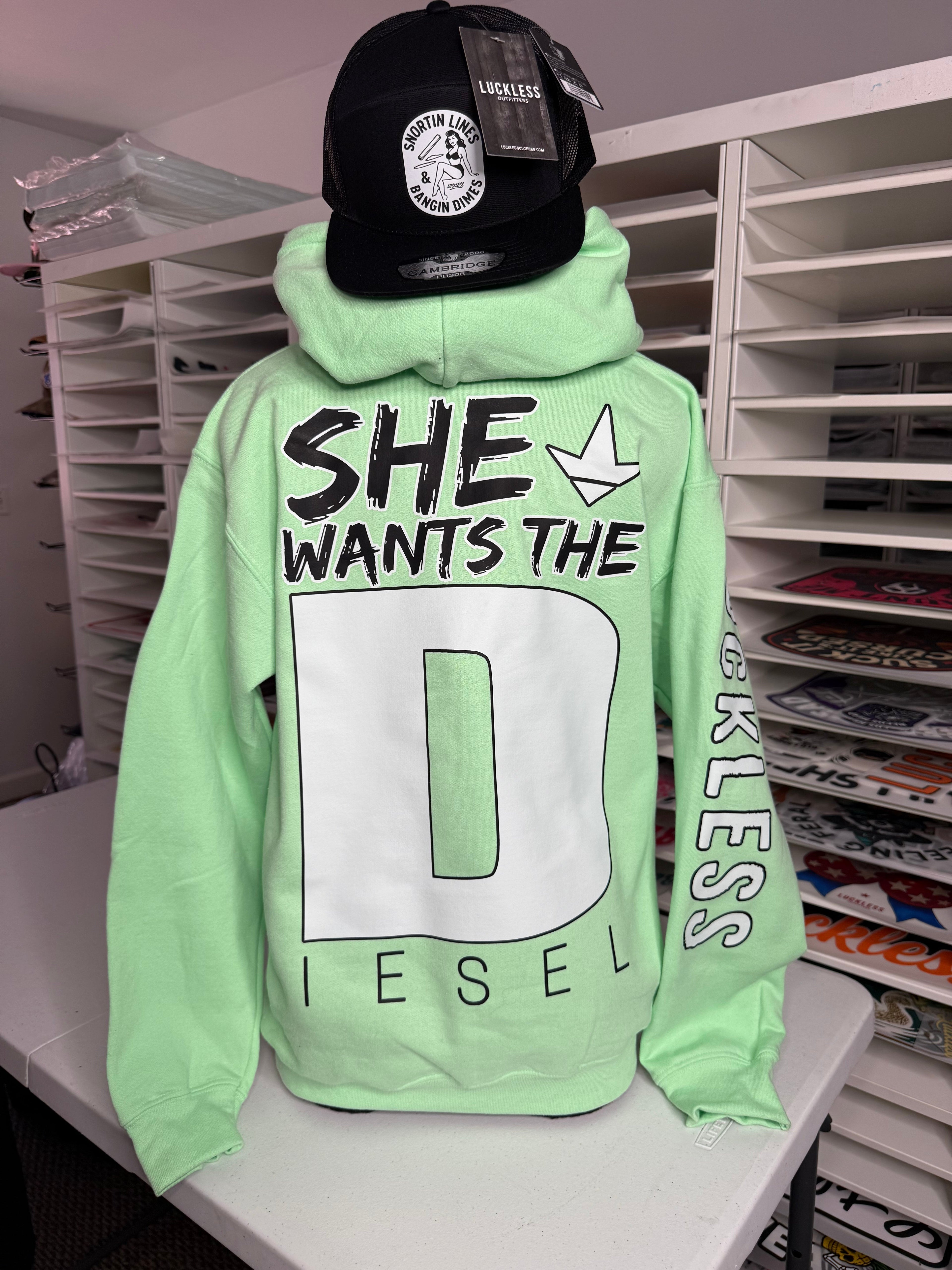 She Wants the Diesel | Funny Men's and Women's Black Country Hoodie
