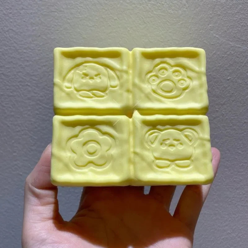 Squishy Strawberry Cube Stress Relief Toy | Slow Rebound Sensory Fidget Squeeze