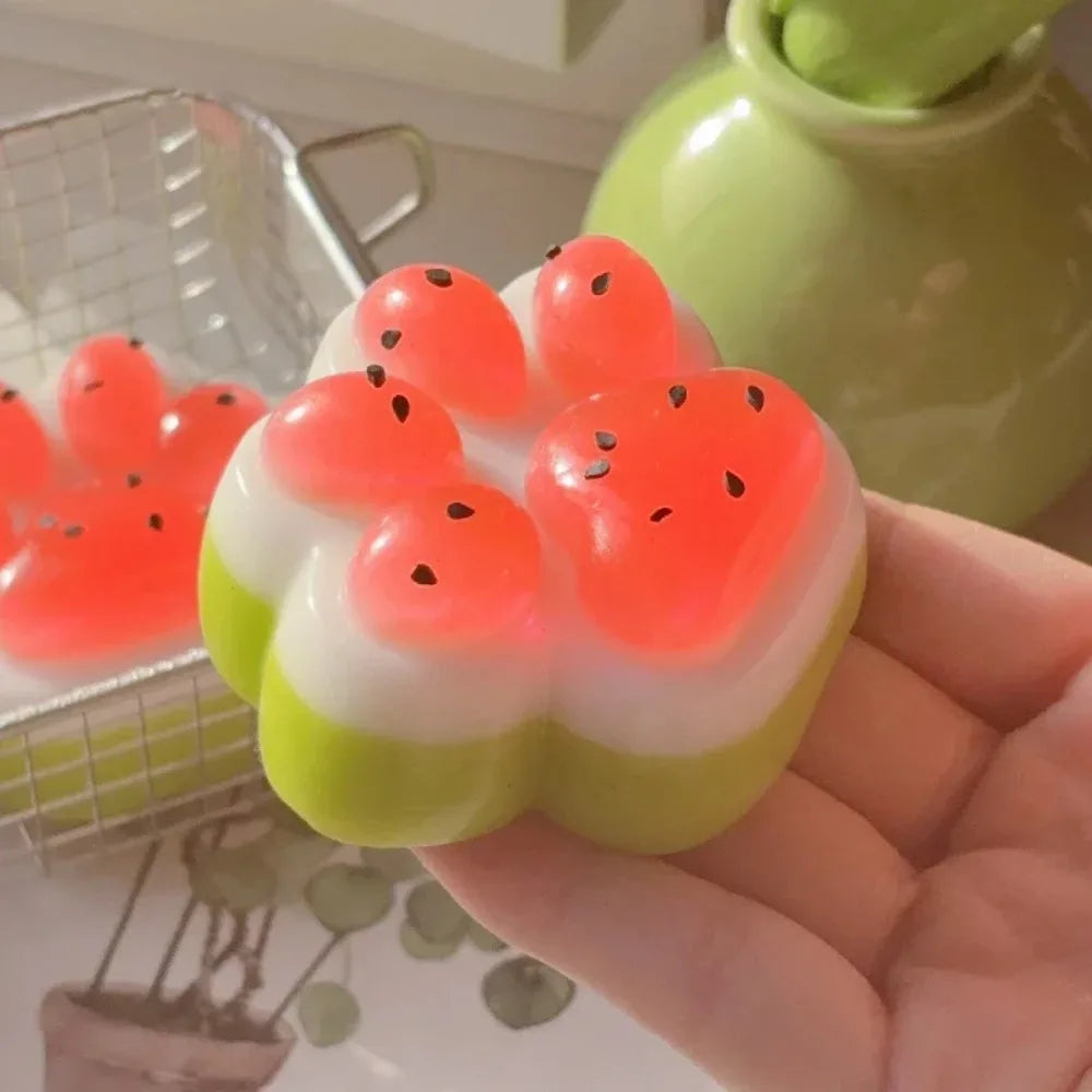 Watermelon Cat Paw Squishy Toy | Cute Summer Stress Reliever