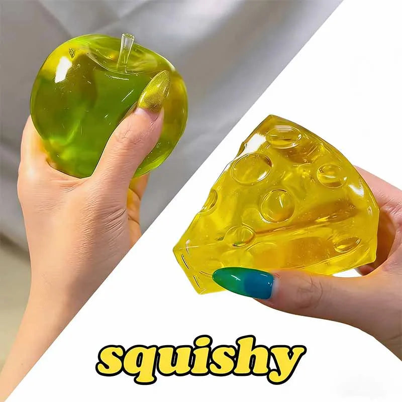Green Apple Honey Cheese Square Squishy | Slow Rebound Decompression Toy for Adults