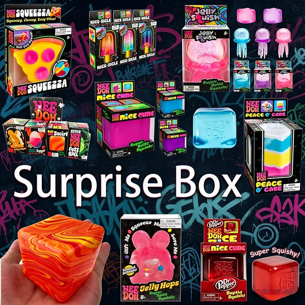Nee Doh Surprise Box Squishy Toys | Soft Squeeze Fidget Stress Relief Party Favors