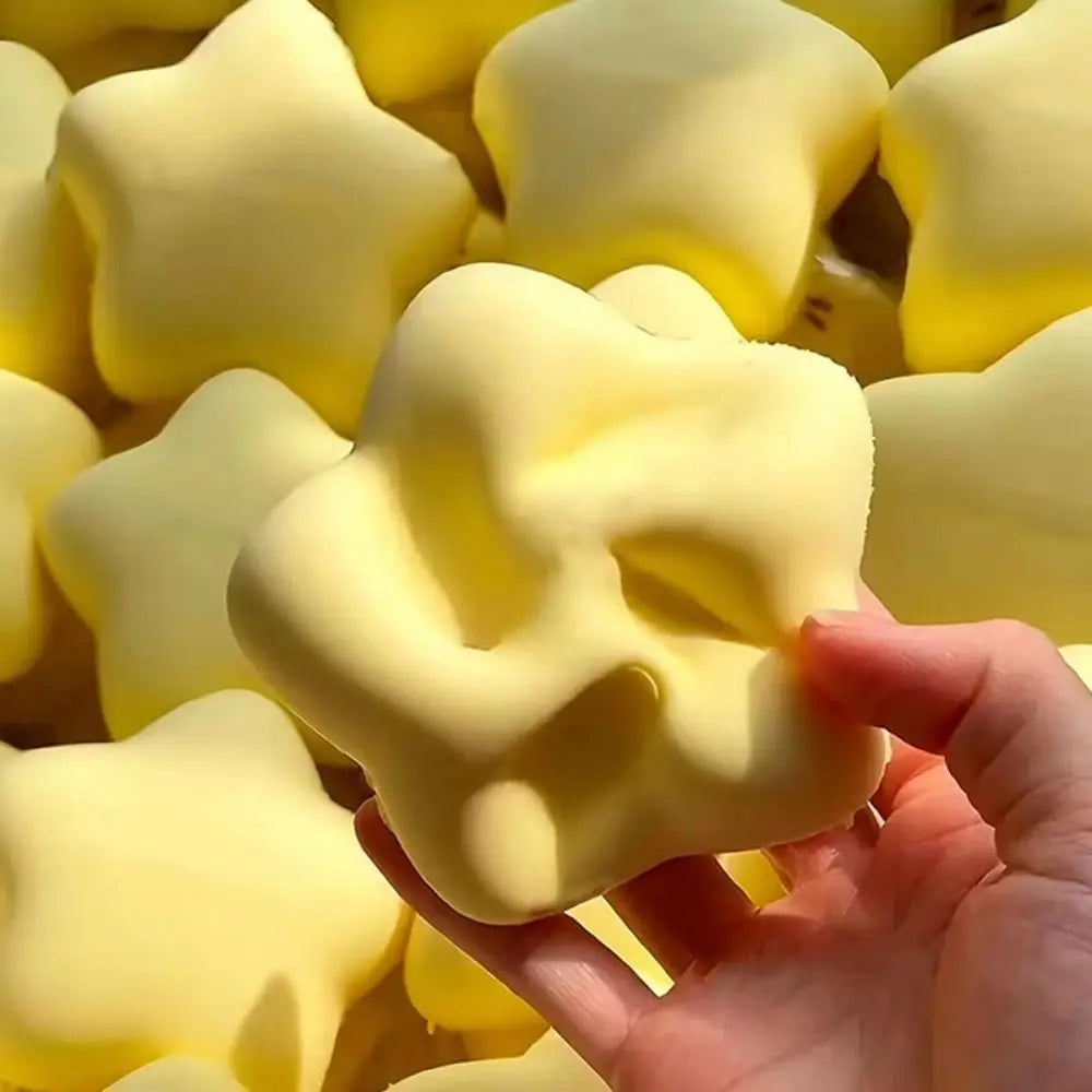 Yellow Milk Scent Star Squeeze Toy | Slow Rising Stress Relief and Decompression Gift