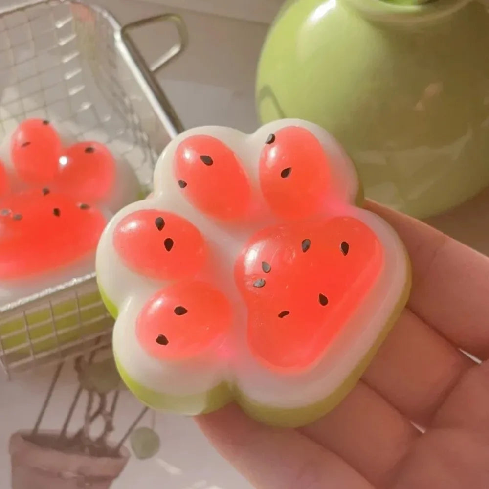 Watermelon Cat Paw Squishy Toy | Cute Summer Stress Reliever