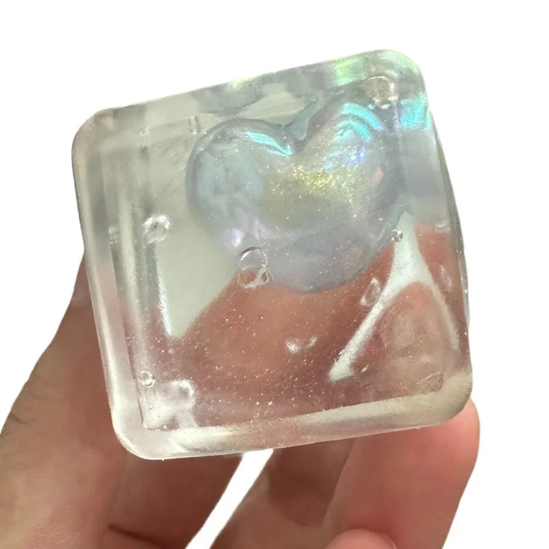 Glowing Heart Squishy Toy | Stress Relief Mochi That Shines at Night
