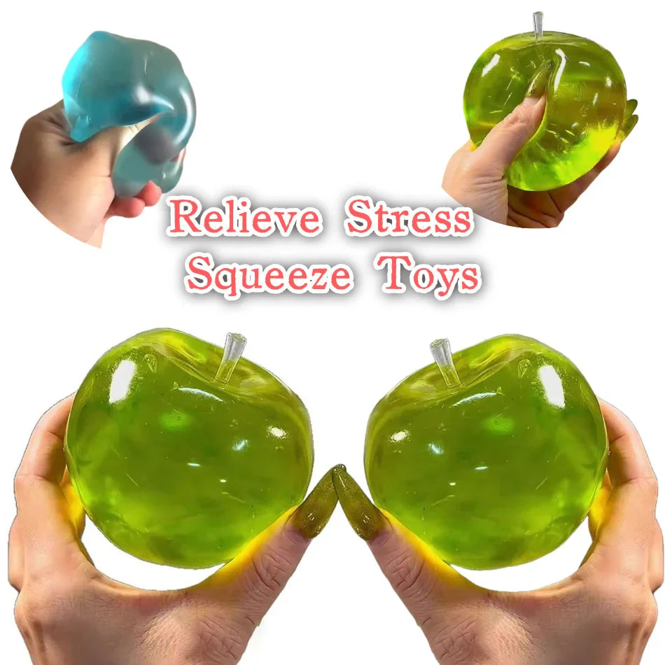 Green Apple Stress Ball | Slow Rebound Squishy Sensory Toy for ADHD and Autism