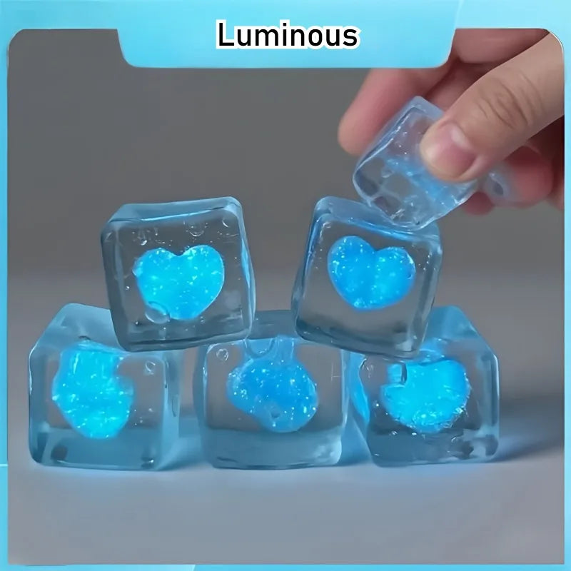 Glowing Heart Squishy Toy | Stress Relief Mochi That Shines at Night