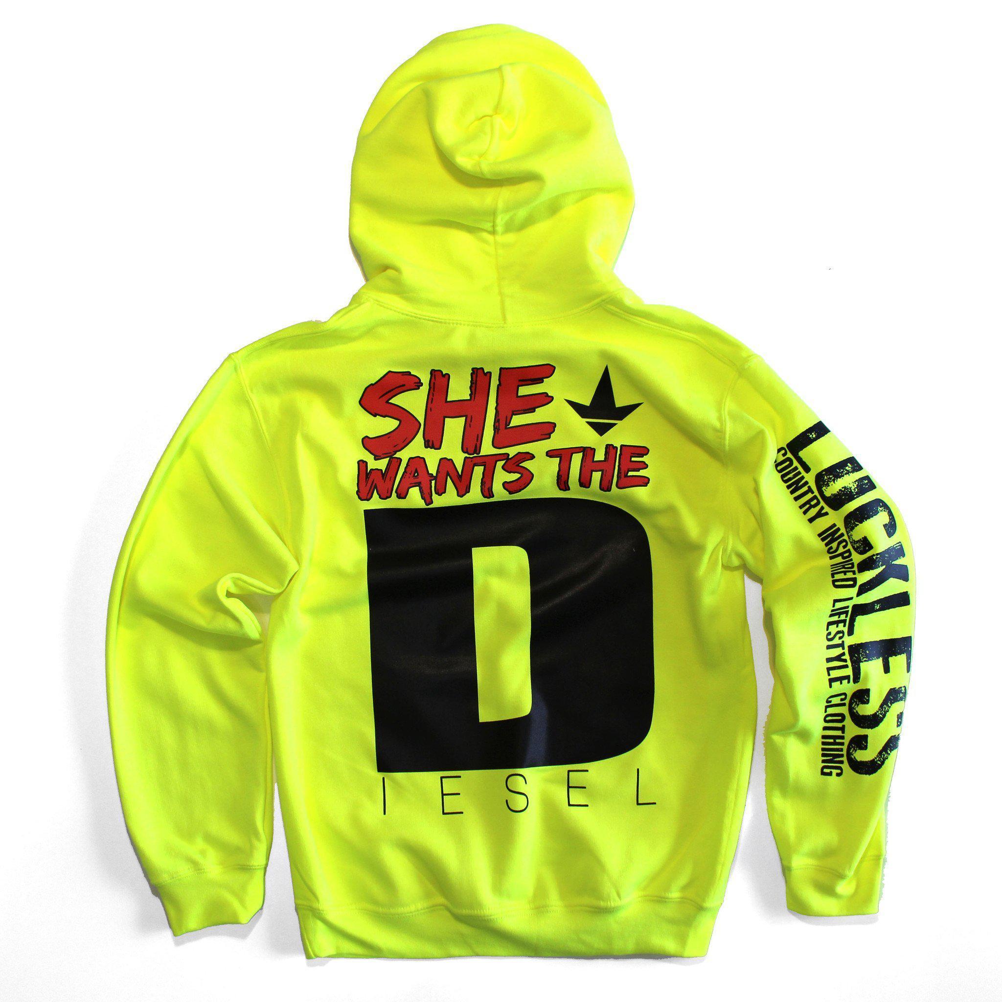 She Wants the Diesel | Funny Men's and Women's Black Country Hoodie