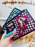 Pink Electric Rodeo Checkers Mini Wallet