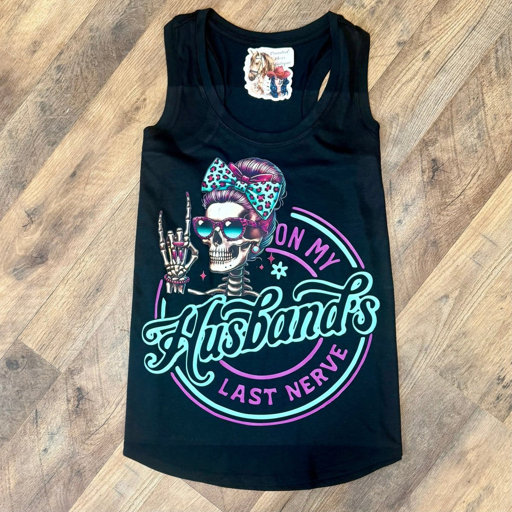 On My Husband’s Last Nerve | Country Graphic Tank Top