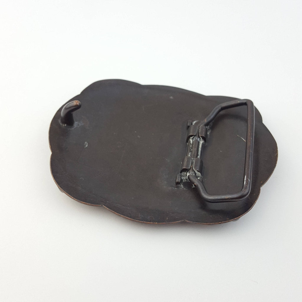 Vintage Brass Floral Western Buckle — Antique Patina Finish (Buckle Only)